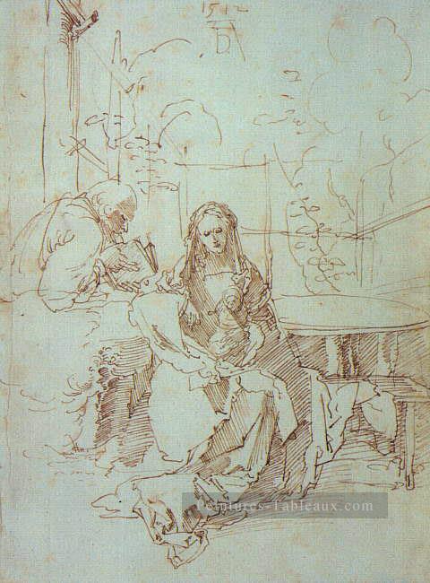La Sainte Famille dans un Trellis Nothern Renaissance Albrecht Dürer Peintures à l'huile